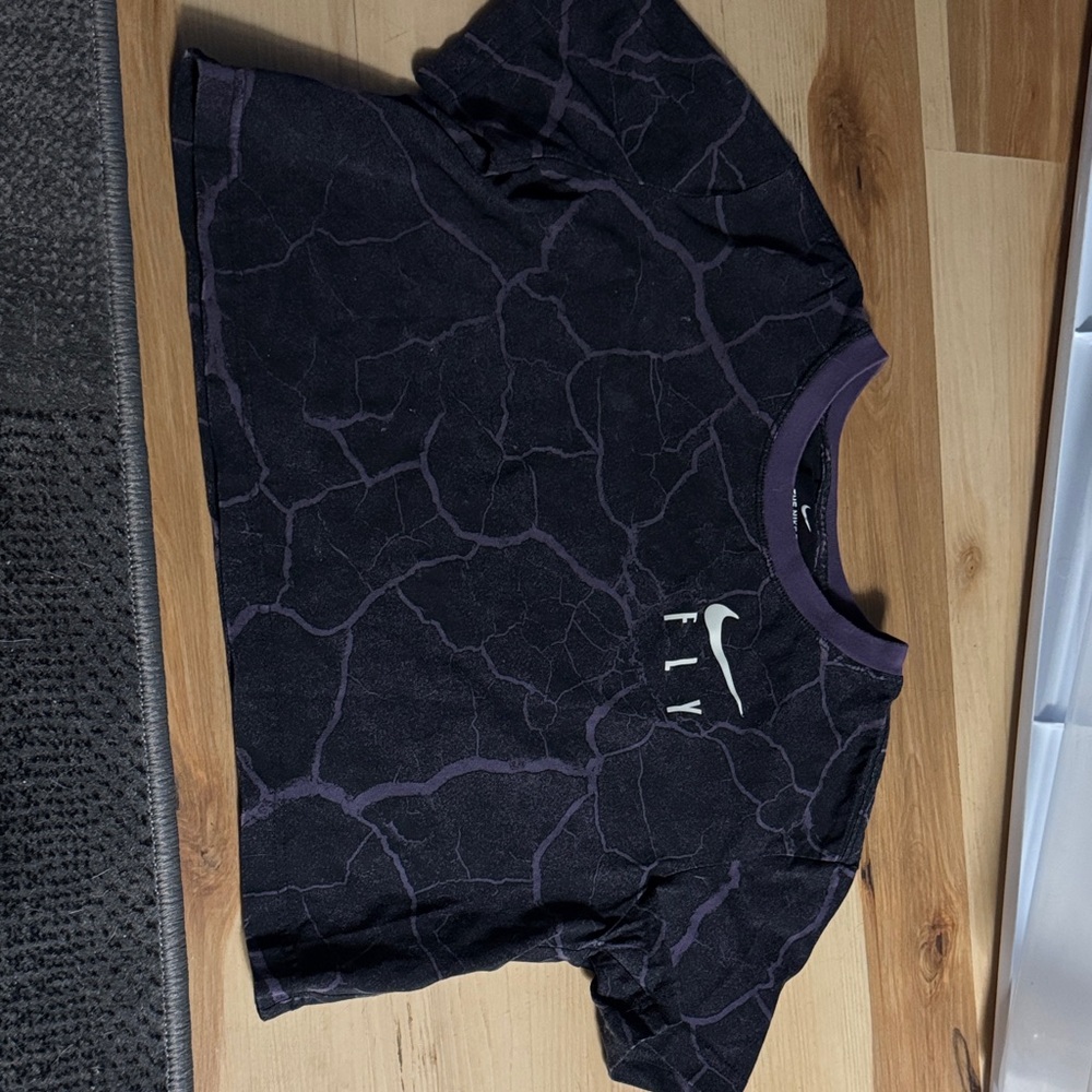 Nike Black and Purple Cracked Pattern Tee